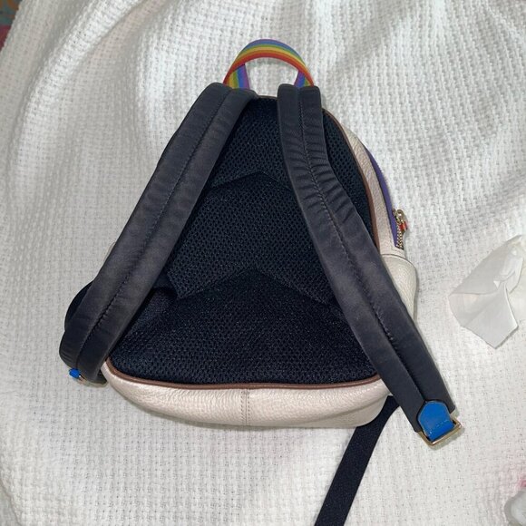 Coach Womens Backpack White Mini Court Leather Rainbow Pride Adjustable Straps - Picture 2 of 8